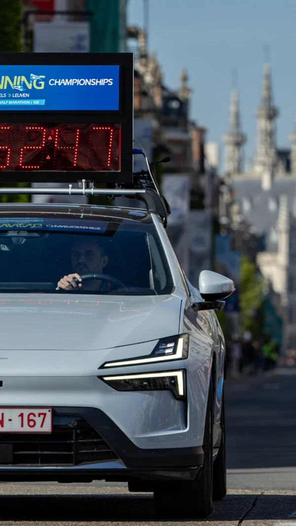 Faster than the fastest runner, yet not the winner - our @polestarcars pacing car at the European Running Championships.💯💥 Pure class, unmatched style and always in the lead. #runwiththechampions #brusselsleuven2025